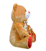 Peluş Gülen Yavrulu Ayı Kahverengi 95 Cm 1085