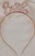 Taşlı Metal Taç Bride Rose Gold