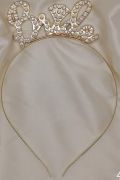 Taşlı Metal Taç Bride Gold