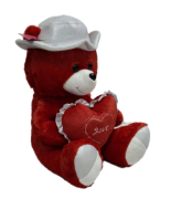 Peluş Şapkalı Ayı Kırmızı 60 cm 1911