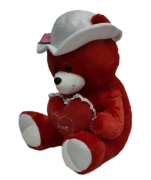 Peluş Şapkalı Ayı Kırmızı 60 cm 1911