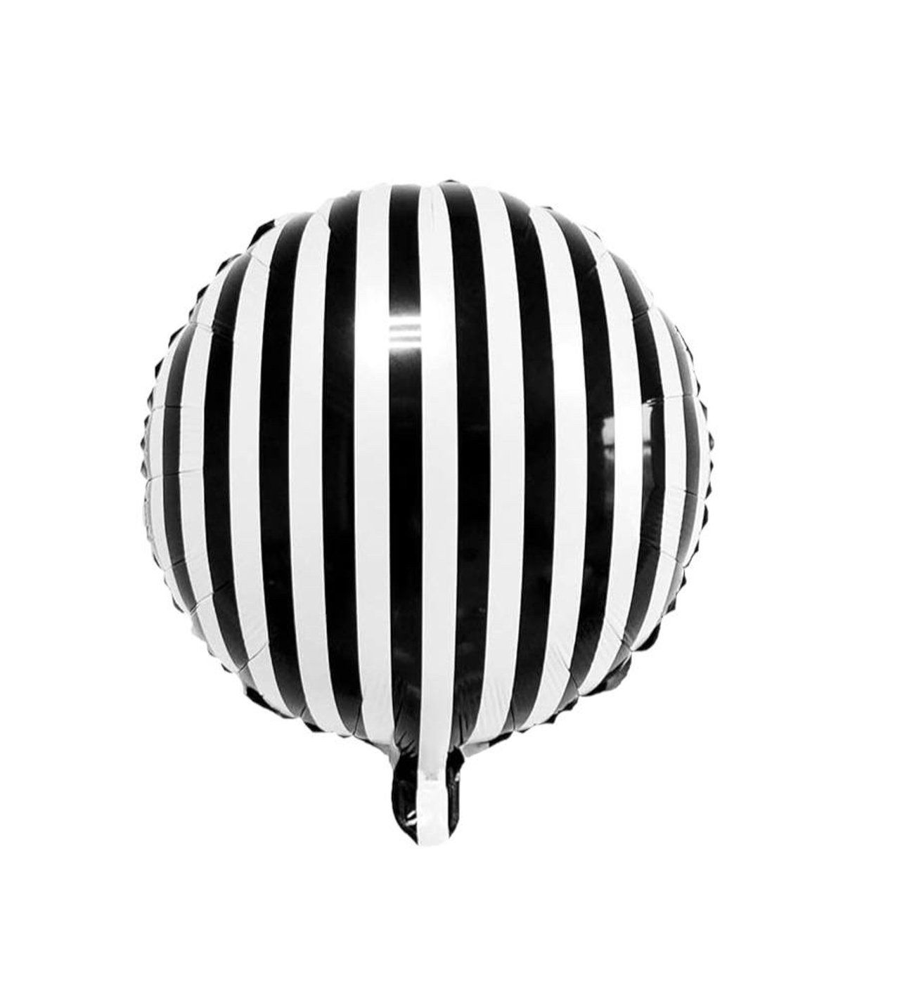 18'' Siyah Çizgili Yuvarlak Folyo Balon 7548