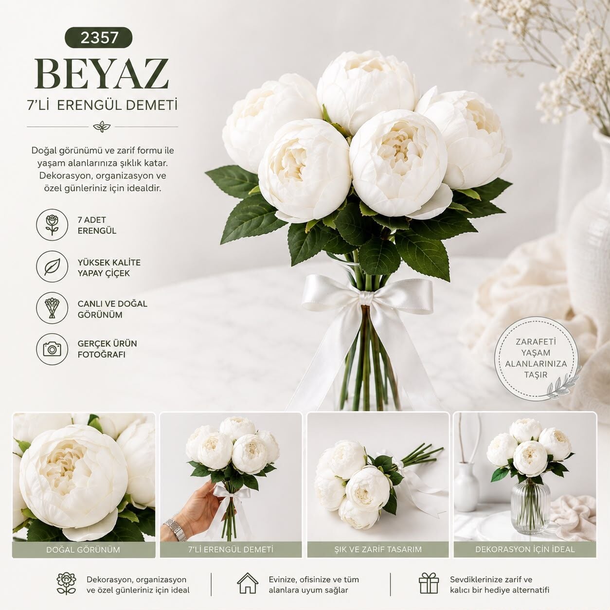 7 Li Erengül Demeti Beyaz 2357