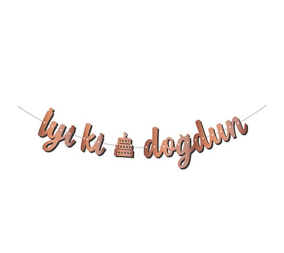Kaligrafi Banner Rose İyi Ki Doğdun