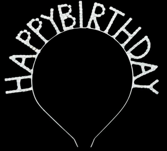 New Taşlı Happy Birthday Taç Gümüş