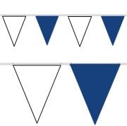 Koyu Mavi Beyaz Üçgen 25 Metre Branda Flama