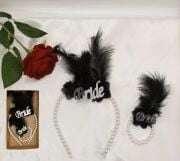 Bride İncili 2'li set siyah gümüş
