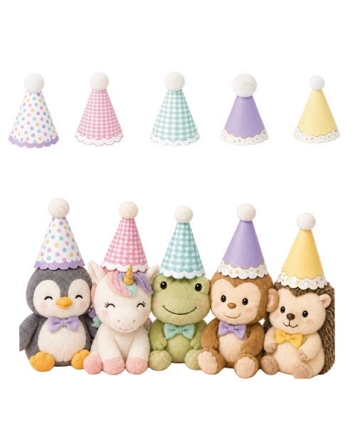 Kağıt Şapka Mini Makaron Renkli 5 Lİ