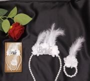 Bride İncili 2'li set beyaz gümüş