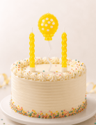 Makaron Sarı mum Balon 3 Lü