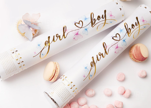 30 CM KELEBEKLİ CİNSİYET MAVİ GÜMÜŞ KONFETİ