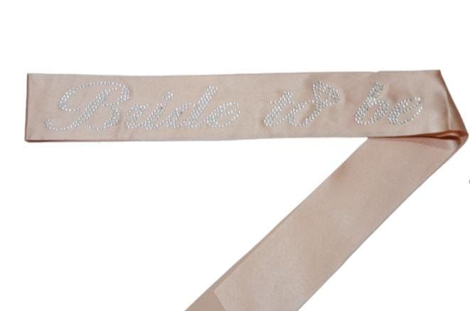 Bride To Be Taşlı Pembe Gümüş Kuşak