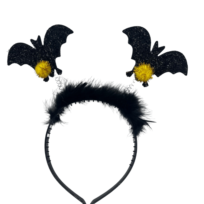 Halloween Taç Yarasa Tüylü Siyah