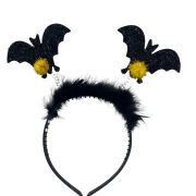 Halloween Taç Yarasa Tüylü Siyah