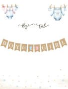 Kağıt Banner Cinsiyet Jüt Görünümlü Boy Girl 10 Parça