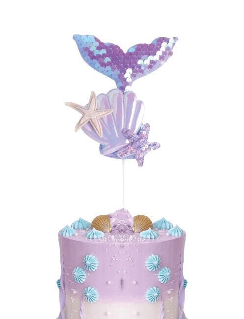 Pasta Üstü Çubuklu Deniz Kızı Model Pullu Mor