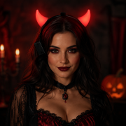 Halloween Taç Şeytan Işıklı