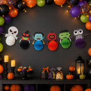 Halloween Figürlü Petek Süs 6 Parça 3 Metre