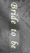 Bride To Be 10 cm  Siyah Gold Kuşak