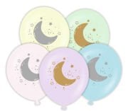 Kalisan 12'' Yarım Ay Üzeri Gold - Gümüş Baskılı Balon 25'li