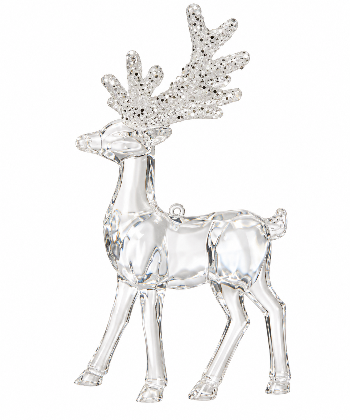 Yılbaşı Ağaç Süsü Geyik Şeffaf Plastik 15 Cm 4700