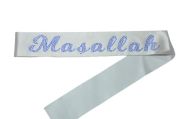 Maşallah Beyaz Mavi Taşlı Kuşak