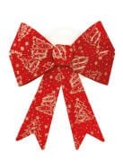 Yılbaşı Fiyonk Kadife Simli Baskılı 30 Cm  4036