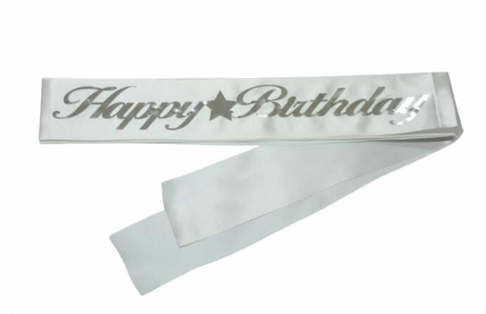 Happy Birthday Beyaz Gümüş Kuşak