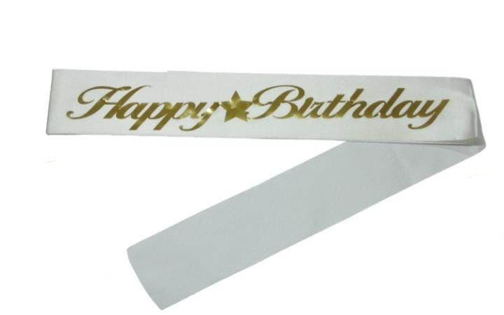 Happy Birthday Beyaz Gold Kuşak