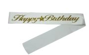 Happy Birthday Beyaz Gold Kuşak