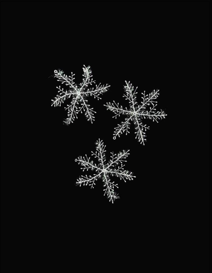 Yılbaşı Plastik Kar Tanesi Simli 13 Cm 3'lü 3825