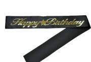 Happy Birthday Siyah Gold Kuşak