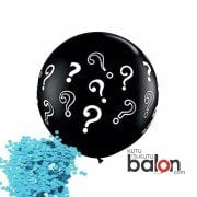 Cinsiyet Belirleme Soru İşaretli Mavi 45 cm