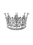 Pasta Tacı Metal İncili 11 Cm Gümüş