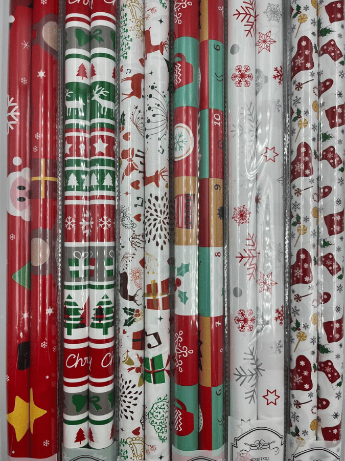 Yılbaşı Hediye Paket Kağıdı Desenli Karışık 2'li