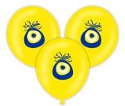 Kalisan 12'' Nazar Boncuğu Baskılı Sarı Balon 25'li