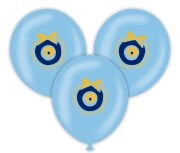 Kalisan 12'' Nazar Boncuğu Baskılı Açık Mavi Balon 25'li