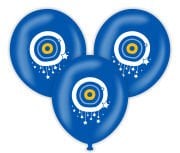 Kalisan 12'' Nazar Boncuğu Baskılı Koyu Mavi Balon 25'li