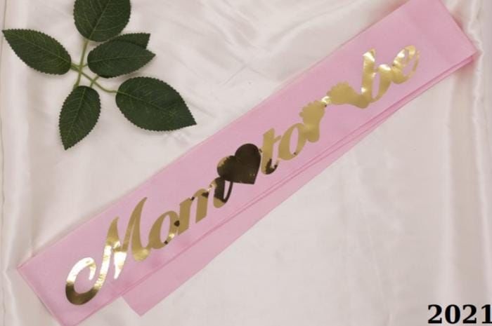 Mom To Be Koyu Pembe Gold Kuşak