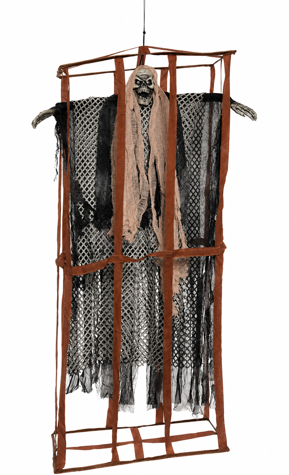 Halloween İskelet Korkuluk Kafesli Hareketli 120 cm