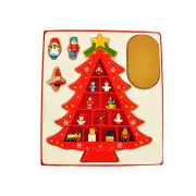 Yılbaşı Ahşap Kırmızı Çam Ağacı Dekor 29cm