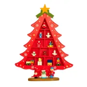 Yılbaşı Ahşap Kırmızı Çam Ağacı Dekor 29cm