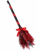 HALLOWEEN CADI SÜPÜRGESİ TÜLLÜ KIRMIZI 90 CM
