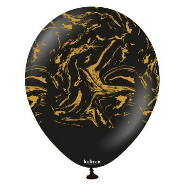 Kalisan 12'' Nebula Siyah Baskılı Balon 25'li