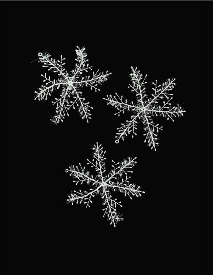 Yılbaşı Plastik Kar Tanesi Simli 17 Cm 3 Lü 3824