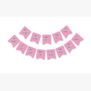 Pembe Gümüş Happy Yaldızlı Banner