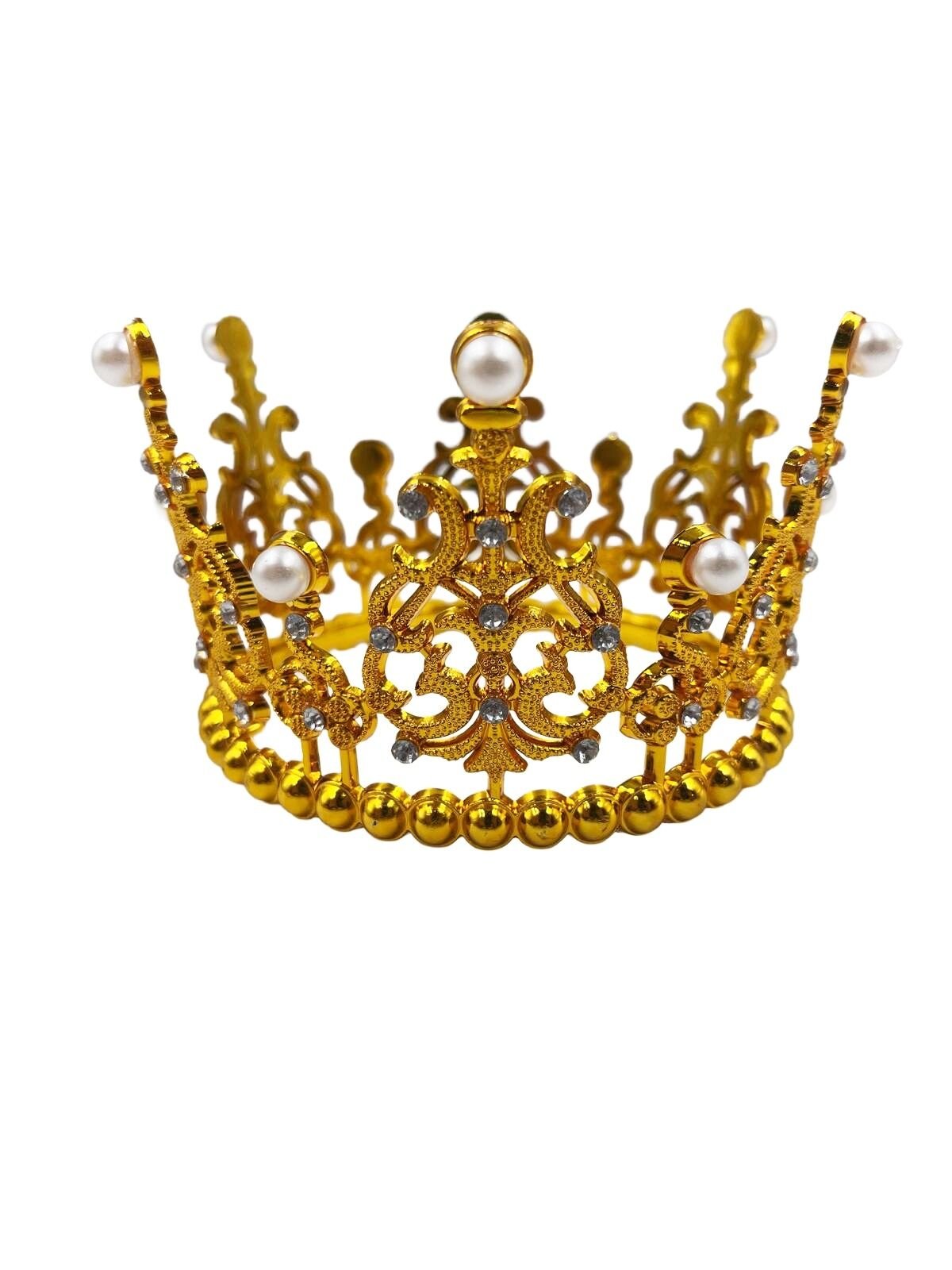 Pasta Tacı Metal İncili 11 Cm Gold