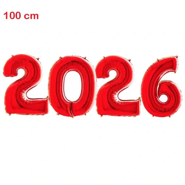 2026 Kırmızı Folyo Set Balon 40''