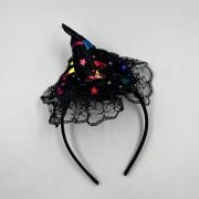 Halloween Taç Mini Cadı Şapkası Tüllü Renkli Model
