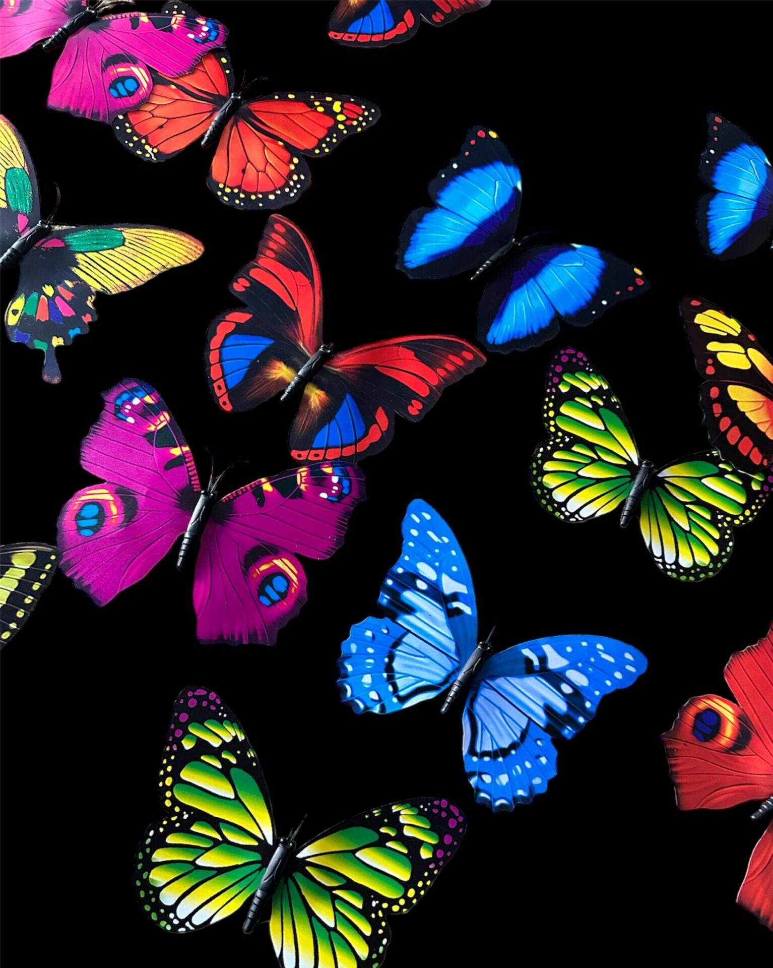 Kelebek Çok Renkli 10'lu 15 cm